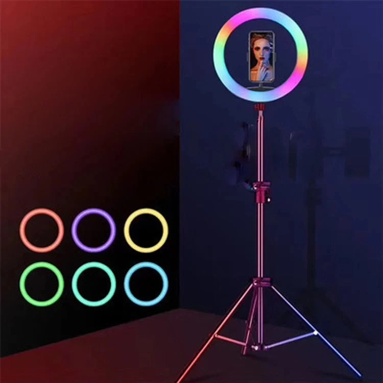 Dimmable Photographic Light Studio Makeup LED Ring Light 13 Inch RGB LED Ringlight 15 Kinds of Lights