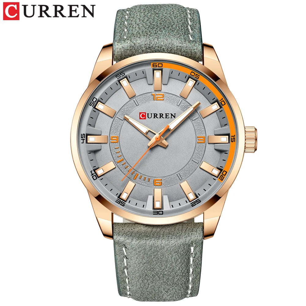 Reloj CURREN para Hombre – Correa de Cuero y Movimiento de Cuarzo