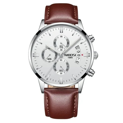 Reloj NIBOSI para Hombre – Cronógrafo de Acero Inoxidable y Movimiento de Cuarzo